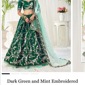 Dark green lehenga